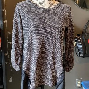 Sparkly Sweater w/ Silky Back & Lace Detail